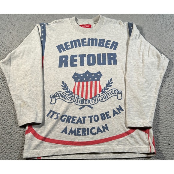 Other - Vintage Remember Retour Sweatshirt Men Medium Gray American USA Equality Patriot